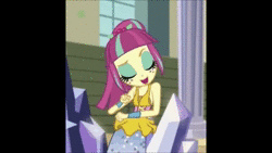 Size: 854x480 | Tagged: safe, edit, edited edit, edited screencap, screencap, sour sweet, equestria girls, equestria girls specials, g4, my little pony equestria girls: dance magic, 80s, animated, cropped, cute, dancing, edited gif, eyes closed, female, freckles, loop, music, reversed, solo, sound, sourbetes, webm