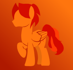 Size: 1024x989 | Tagged: safe, artist:jsjosh, oc, oc only, oc:goldenfox, pegasus, pony, digital art, gradient background, raised hoof, simplistic art style, solo