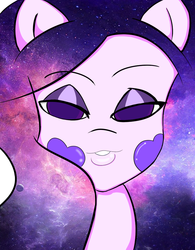 Size: 780x1000 | Tagged: safe, artist:rickeyracoon123, oc, oc only, oc:galactica, pony, 1980, 80s, aesthetics, anime, cartoon, ethereal mane, galaxy mane, original character do not steal, radical, solo, vaporwave