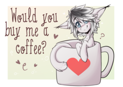 Size: 861x612 | Tagged: safe, artist:monogy, oc, oc only, oc:maki, earth pony, pony, coffee, coffee mug, cup, cup of pony, female, heart, mare, micro, mug, simple background, solo, transparent background