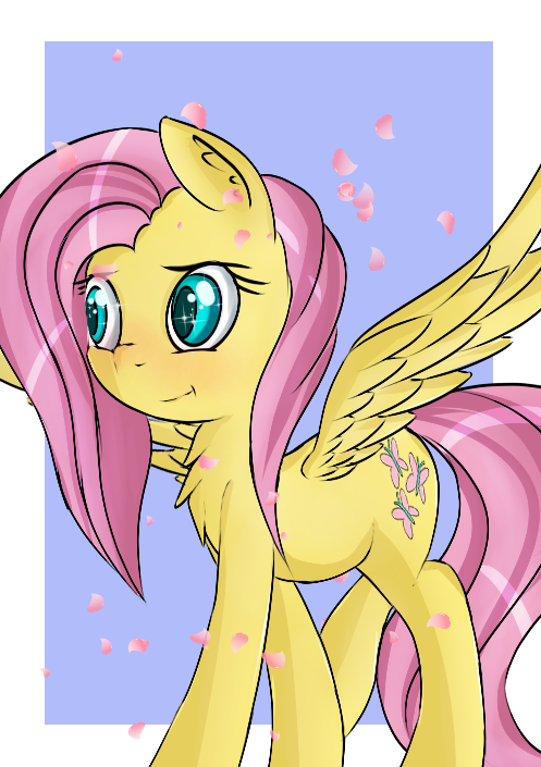 Safe Artist Brok Enwings Fluttershy Pegasus Pony Blushing Female Simple