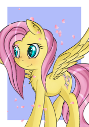 Size: 497x705 | Tagged: safe, artist:brok-enwings, fluttershy, pegasus, pony, g4, blushing, female, simple background, solo, transparent background, wings