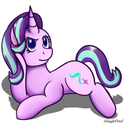 Size: 2048x2048 | Tagged: safe, artist:asinglepetal, starlight glimmer, pony, unicorn, g4, female, high res, lying down, solo