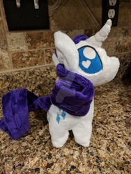 Size: 1024x1365 | Tagged: safe, artist:demise-the-art-demon, rarity, pony, unicorn, g4, chibi, female, heart eyes, irl, photo, plushie, solo, watermark, wingding eyes