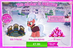 Size: 792x528 | Tagged: safe, gameloft, chancellor neighsay, silver waves, earth pony, pony, g4, advertisement, costs real money, female, gem, introduction card, las pegasus resident, male, mare, prim eea official, stallion