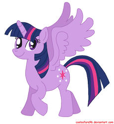 Size: 1146x1248 | Tagged: safe, artist:coolzafara96, twilight sparkle, alicorn, pony, g4, female, simple background, solo, twilight sparkle (alicorn), white background