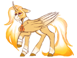 Size: 1548x1168 | Tagged: safe, artist:unicorn-mutual, oc, oc only, alicorn, pony, folded wings, glasses, male, offspring, parent:daybreaker, parent:sunburst, simple background, solo, stallion, transparent background