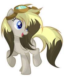 Size: 1024x1188 | Tagged: safe, artist:mintoria, oc, oc only, oc:max whooves, pegasus, pony, female, goggles, mare, offspring, parent:derpy hooves, parent:doctor whooves, parents:doctorderpy, simple background, solo, transparent background