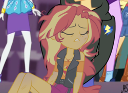 Size: 2952x2160 | Tagged: safe, artist:sparkling-sunset-s08, applejack, flash sentry, rarity, sunset shimmer, twilight sparkle, equestria girls, equestria girls series, g4, eyes closed, female, geode of empathy, high res, magical geodes, male, ship:flashimmer, shipping, straight