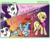 Size: 1886x1455 | Tagged: safe, artist:tbosiris, applejack, rainbow dash, rarity, earth pony, pegasus, pony, unicorn, g4, and then there's rarity, applejack also dresses in style, blushing, butt, chibi, clothes, cross-popping veins, dialogue, dress, female, forced makeover, hat, lipstick, lost bet, mare, plot, rainbow dash always dresses in style, skirt, tomboy taming, upskirt