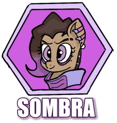 Size: 509x534 | Tagged: safe, artist:fork, pony, overwatch, ponified, solo, sombra (overwatch)