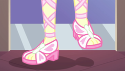Size: 1280x720 | Tagged: safe, screencap, fluttershy, equestria girls, equestria girls series, g4, so much more to me, close-up, feet, legs, open-toed shoes, pictures of legs, sandals