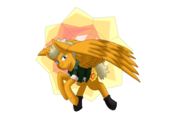 Size: 2800x2000 | Tagged: safe, artist:midnightfire1222, pegasus, pony, crossover, gym leader, high res, lt. surge, pokémon, simple background, solo, thunder badge, transparent background