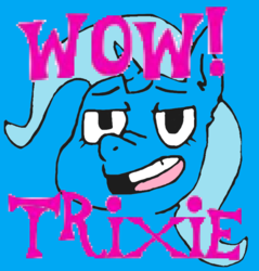 Size: 722x754 | Tagged: safe, artist:ponetistic, trixie, pony, g4, female, meme, ms. powerful, needs more saturation, solo, wow, wow! glimmer