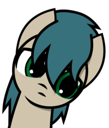 Size: 1350x1575 | Tagged: safe, artist:darksoma, oc, oc only, oc:cloudy blossom, earth pony, pony, bust, female, frown, gamejolt, head tilt, mare, portrait, silent hill deadline, simple background, solo, transparent background