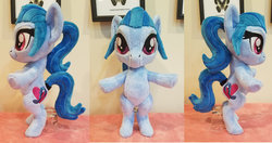 Size: 1024x541 | Tagged: safe, artist:plushypuppy, sonata dusk, earth pony, pony, g4, anthro plushie, bipedal, disguise, disguised siren, earth pony sonata dusk, equestria girls ponified, female, irl, mare, photo, plushie, ponified, solo, standing