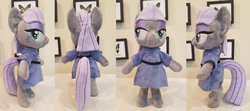Size: 1024x453 | Tagged: safe, artist:plushypuppy, maud pie, earth pony, pony, g4, anthro plushie, bipedal, clothes, dress, female, irl, mare, photo, plushie, solo, standing