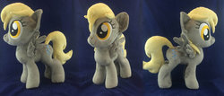 Size: 1024x440 | Tagged: safe, artist:plushypuppy, derpy hooves, pegasus, pony, g4, female, irl, mare, photo, plushie, solo, spread wings, standing, wings
