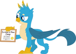 Size: 3577x2519 | Tagged: safe, artist:porygon2z, gallus, griffon, g4, blackletter, certificate, high res, male, simple background, solo, transparent background