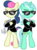 Size: 4922x6592 | Tagged: safe, artist:andoanimalia, bon bon, lyra heartstrings, sweetie drops, earth pony, pony, unicorn, g4, lyra and bon bon and the mares from s.m.i.l.e., my little pony chapter books, absurd resolution, bipedal, clothes, duo, duo female, female, mares in black, s.m.i.l.e., simple background, sunglasses, transparent background, vector