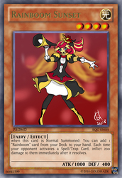 Size: 419x610 | Tagged: safe, artist:goldhajik, sunset shimmer, equestria girls, g4, alternate clothes, alternate hairstyle, female, solo, yu-gi-oh!, yugioh card, yugioh card maker