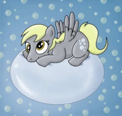 Size: 660x626 | Tagged: safe, artist:mad-but-happy, derpy hooves, pegasus, pony, g4, bubble, cute, derp, female, mare, smiling
