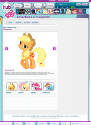 Size: 720x983 | Tagged: safe, applejack, g4, hubworld, website