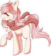 Size: 170x187 | Tagged: safe, artist:sketchyhowl, oc, oc:akari, earth pony, pony, animated, clothes, female, gif, mare, pixel art, scarf, simple background, solo, transparent background