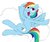 Size: 1200x1000 | Tagged: safe, artist:baigak, rainbow dash, pegasus, pony, g4, cloud, cutie mark, female, hooves, mare, on a cloud, open mouth, sitting on a cloud, solo, teeth, wings