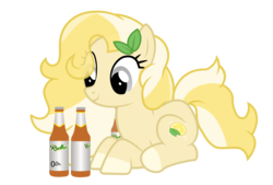 Size: 6659x4500 | Tagged: safe, artist:blue-vector, oc, oc only, oc:radler, pony, absurd resolution, beer, bottle, female, non-alcoholic beer, radler, solo, vector