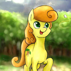 Size: 810x810 | Tagged: safe, artist:raymond20000817, carrot top, golden harvest, earth pony, pony, g4, background pony, female, solo, tree