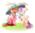 Size: 1934x1821 | Tagged: safe, artist:twinkepaint, oc, oc only, oc:twinke paint, pegasus, pony, unicorn, clothes, female, horn, horn impalement, mare, scarf, simple background, socks, solo, transparent background, umbrella