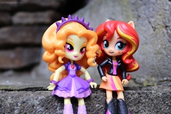 Size: 6000x4000 | Tagged: safe, artist:artofmagicpoland, adagio dazzle, sunset shimmer, equestria girls, g4, doll, equestria girls minis, female, lesbian, ship:sunsagio, shipping, sitting, toy