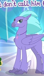 Size: 240x407 | Tagged: safe, gameloft, seaspray, classical hippogriff, hippogriff, g4, my little pony: magic princess, cropped, general seaspray, male, meme, solo, wow! glimmer