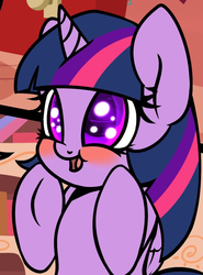 Size: 644x872 | Tagged: safe, artist:slavedemorto, twilight sparkle, alicorn, pony, unicorn, comic:candybits 2.1, g4, bipedal, blushing, book, bookshelf, close-up, cropped, cute, explicit source, eye reflection, female, golden oaks library, open mouth, reflection, smiling, solo, twiabetes, twilight sparkle (alicorn)