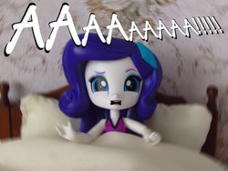 Size: 980x735 | Tagged: safe, rarity, equestria girls, g4, aaaaaaaaaa, bed, bedroom, doll, equestria girls minis, eqventures of the minis, female, irl, marshmelodrama, photo, rarity being rarity, toy