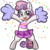 Size: 512x512 | Tagged: safe, artist:anibaruthecat, sweetie belle, pony, unicorn, g4, armpits, bipedal, cheerleader, cheerleader outfit, clothes, cute, diasweetes, explicit source, female, filly, foal, midriff, open mouth, shirt, simple background, skirt, solo, transparent background
