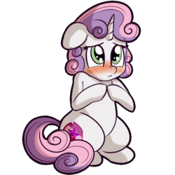 Size: 512x512 | Tagged: safe, artist:anibaruthecat, sweetie belle, pony, unicorn, g4, blushing, cute, cutie mark, diasweetes, explicit source, female, filly, foal, simple background, solo, the cmc's cutie marks, transparent background