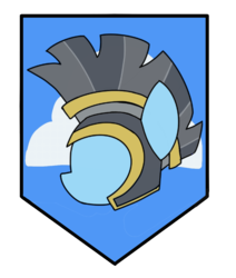 Size: 785x924 | Tagged: safe, artist:sweet pencil, pegasus, pony, cloud, design, equestria games (loe), equestria games 2018, flag, helmet, team cloudsdale, the equestria games