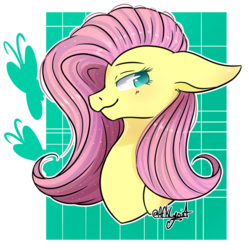 Size: 1600x1606 | Tagged: safe, artist:afkcyrist, fluttershy, pegasus, pony, g4, bust, female, mare, simple background, solo, transparent background