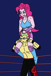 Size: 860x1280 | Tagged: safe, artist:avispaneitor, pinkie pie, oc, equestria girls, g4, sports, wrestling