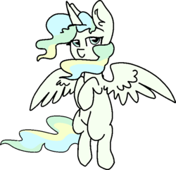 Size: 639x615 | Tagged: safe, artist:nootaz, vapor trail, alicorn, pony, g4, alicornified, commission, female, race swap, simple background, solo, transparent background