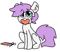 Size: 389x340 | Tagged: safe, artist:nootaz, oc, oc only, oc:sophi, earth pony, pony, blank flank, blushing, commission, heart, heart eyes, mouth hold, simple background, solo, transparent background, wingding eyes