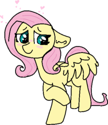 Size: 392x453 | Tagged: safe, artist:nootaz, fluttershy, pony, g4, blushing, female, floppy ears, heart, heart eyes, missing cutie mark, simple background, solo, transparent background, wingding eyes