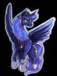 Size: 320x427 | Tagged: safe, artist:nohhh_thank_you, princess luna, alicorn, pony, g4, black background, crown, female, mare, peytral, regalia, simple background, solo