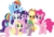 Size: 1087x734 | Tagged: safe, applejack, fluttershy, pinkie pie, rainbow dash, rarity, spike, twilight sparkle, alicorn, pony, g4, my little pony: friendship is magic, twilight's kingdom, cute, mane seven, mane six, simple background, transparent background, twilight sparkle (alicorn), vector