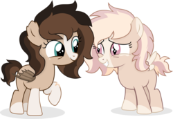 Size: 1024x705 | Tagged: safe, artist:cirillaq, oc, oc only, oc:coral rose, oc:ryolit, bat pony, pony, female, filly, simple background, transparent background, younger