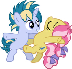Size: 4570x4393 | Tagged: safe, artist:ironm17, kettle corn, skeedaddle, earth pony, pony, unicorn, g4, absurd resolution, bipedal, cute, dancing, eyes closed, female, grin, kedaddle, kettlebetes, male, shipping, simple background, skeedorable, smiling, straight, transparent background, vector