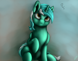 Size: 1024x806 | Tagged: safe, artist:com3tfire, lyra heartstrings, pony, unicorn, g4, confused, female, solo