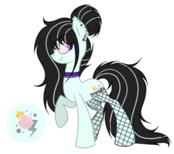 Size: 1024x905 | Tagged: safe, artist:mintoria, oc, oc only, earth pony, pony, choker, female, fishnet stockings, mare, simple background, solo, transparent background
